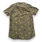 Squirrel Shirt Adult MEDIUM Green Cotton Afends Button Down Novelty Print Funny