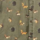 Squirrel Shirt Adult MEDIUM Green Cotton Afends Button Down Novelty Print Funny