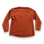 LL Bean Sweater Adult LARGE Orange Katahdin Iron Works Henley Waffle Knit Sherpa