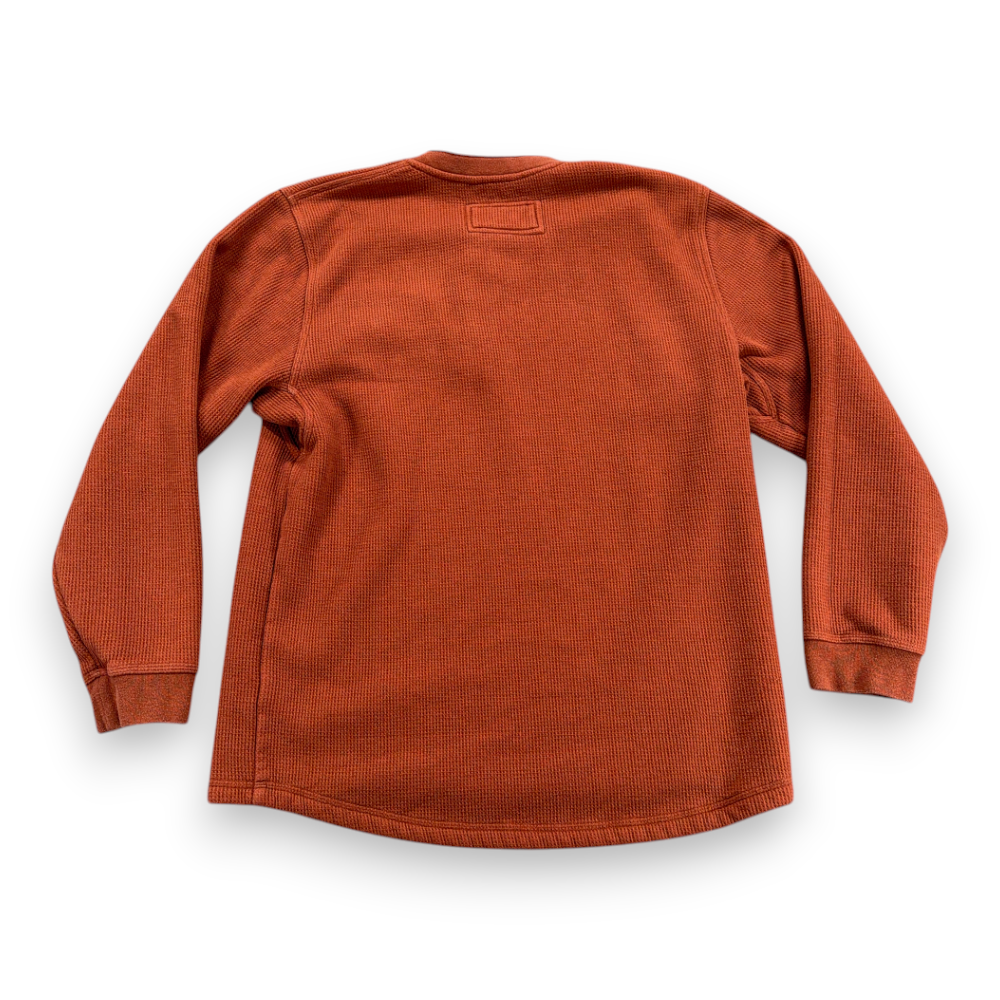 LL Bean Sweater Adult LARGE Orange Katahdin Iron Works Henley Waffle Knit Sherpa-3 LL Bean Sweater Adult LARGE Orange Katahdin Iron Works Henley Waffle Knit Sherpa