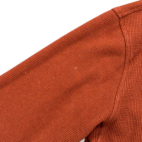 LL Bean Sweater Adult LARGE Orange Katahdin Iron Works Henley Waffle Knit Sherpa