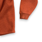 LL Bean Sweater Adult LARGE Orange Katahdin Iron Works Henley Waffle Knit Sherpa