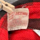 Vintage Five Brother Shirt Adult MEDIUM Red Black Flannel Buffalo Plaid USA 80s