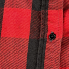 Vintage Five Brother Shirt Adult MEDIUM Red Black Flannel Buffalo Plaid USA 80s