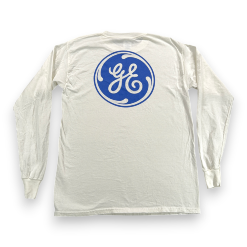Vintage General Electric Shirt Adult MEDIUM White GE LMS100 Corporate Promo Y2K