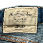 Abercrombie Fitch Jeans Mens 30x32 Blue Skinny Straight Dark Wash Button Fly