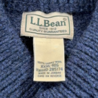 Vintage LL Bean Sweater Adult 2XL XXL Blue Lambs Wool Henley Chunky Knit Y2K