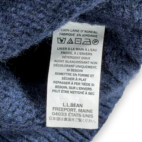 Vintage LL Bean Sweater Adult 2XL XXL Blue Lambs Wool Henley Chunky Knit Y2K