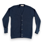 Vintage JC Penney Sweater Adult LARGE Blue Cardigan Fox USA Acrylic Cobain 70s