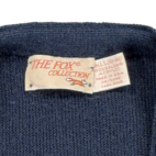 Vintage JC Penney Sweater Adult LARGE Blue Cardigan Fox USA Acrylic Cobain 70s