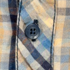 Ocean Current Shirt Adult MEDIUM Blue Yellow Plaid Gingham Cotton Button Up