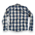 Free Nature Shirt Adult MEDIUM Blue Gray Cotton Buffalo Check Button Up