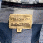 Free Nature Shirt Adult MEDIUM Blue Gray Cotton Buffalo Check Button Up