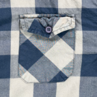 Free Nature Shirt Adult MEDIUM Blue Gray Cotton Buffalo Check Button Up