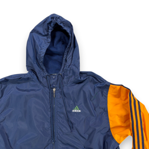 Vintage Adidas Jacket Adult LARGE Yellow Blue Performance Anorak Pullover 90s-2 Vintage Adidas Jacket Adult LARGE Yellow Blue Performance Anorak Pullover 90s
