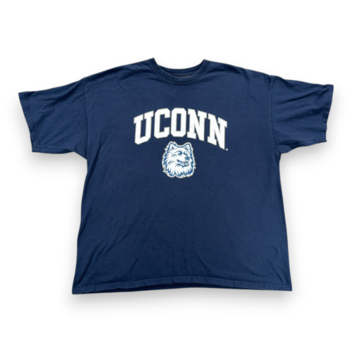 Vintage UCONN Huskies Shirt Adult 2XL XXL Blue College Sports Steve Barrys Y2K