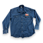 Carhartt Western Shirt Adult EXTRA LARGE Blue Denim Relaxed Fit Dark Wash Patch