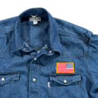 Carhartt Western Shirt Adult EXTRA LARGE Blue Denim Relaxed Fit Dark Wash Patch