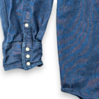 Carhartt Western Shirt Adult EXTRA LARGE Blue Denim Relaxed Fit Dark Wash Patch