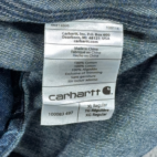 Carhartt Western Shirt Adult EXTRA LARGE Blue Denim Relaxed Fit Dark Wash Patch