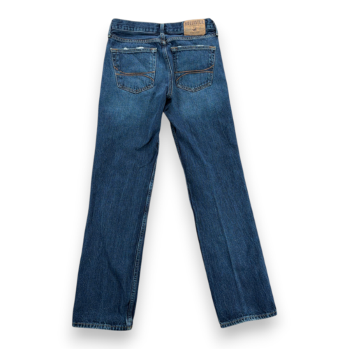 Hollister Jeans Mens 29×32 Blue Classic Straight Button Fly Dark Wash Distressed-2 Hollister Jeans Mens 29x32 Blue Classic Straight Button Fly Dark Wash Distressed