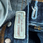 Hollister Jeans Mens 29x32 Blue Classic Straight Button Fly Dark Wash Distressed