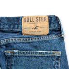 Hollister Jeans Mens 29x32 Blue Classic Straight Button Fly Dark Wash Distressed
