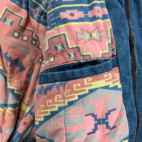 Vintage Todays News Jacket Adult LARGE Blue Jean Denim Southwest Aztec Lined 80s