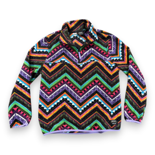 WeSC Sweater Adult MEDIUM Purple Fleece Southwestern Aztec Rainbow Quarter Zip