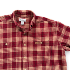 Vintage Carhartt Shirt Adult LARGE Red Brown Plaid Flannel Workwear Outdoor Y2K