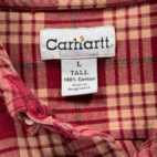Vintage Carhartt Shirt Adult LARGE Red Brown Plaid Flannel Workwear Outdoor Y2K
