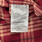 Vintage Carhartt Shirt Adult LARGE Red Brown Plaid Flannel Workwear Outdoor Y2K