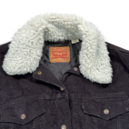 Levis Jacket Womens MEDIUM Brown Corduroy Sherpa Lined Trucker Cropped Western