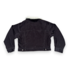 Levis Jacket Womens MEDIUM Brown Corduroy Sherpa Lined Trucker Cropped Western