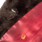 Vintage Lilli Ann Fur Coat Womens LARGE Brown Faux Double Breasted Satin USA 60s