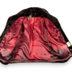 Vintage Lilli Ann Fur Coat Womens LARGE Brown Faux Double Breasted Satin USA 60s