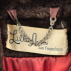 Vintage Lilli Ann Fur Coat Womens LARGE Brown Faux Double Breasted Satin USA 60s