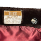 Vintage Lilli Ann Fur Coat Womens LARGE Brown Faux Double Breasted Satin USA 60s