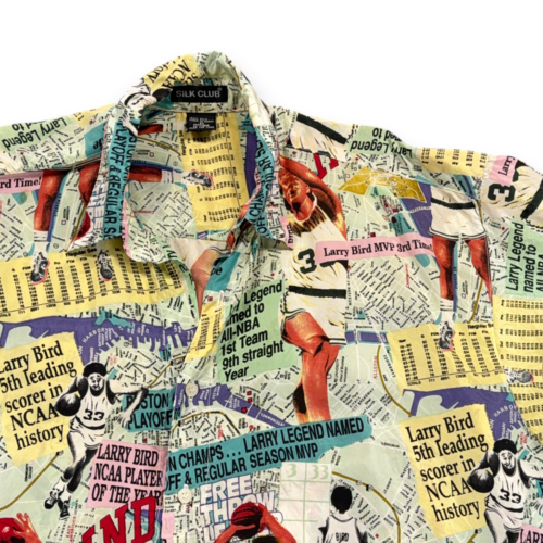 Vintage Larry Bird Shirt Adult MEDIUM Green Silk Club Celtics Basketball NBA 80s-2 Vintage Larry Bird Shirt Adult MEDIUM Green Silk Club Celtics Basketball NBA 80s