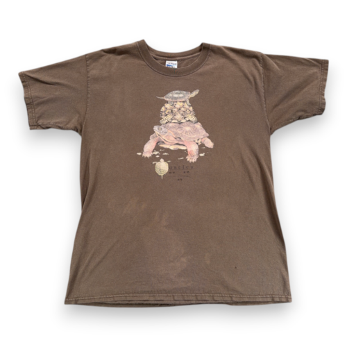 Vintage Turtles Shirt Adult LARGE Brown Nature Wildlife Reptile Art Y2K