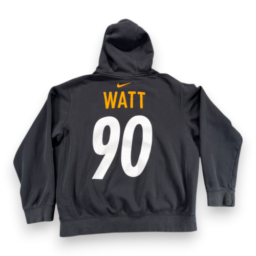 Pittsburgh Steelers Sweater Adult LARGE Black Nike Sweatshirt Hoodie TJ Watt 90-2 Pittsburgh Steelers Sweater Adult LARGE Black Nike Sweatshirt Hoodie TJ Watt 90