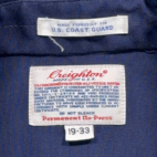 Vintage US Coast Guard Shirt Adult 2XL XXL Blue 19-33 Creighton Uniform USA 70s