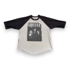 Vintage Nirvana Shirt Adult EXTRA LARGE Gray Band Tee Music Cobain Raglan Y2K