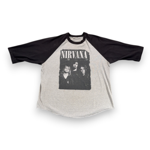 Vintage Nirvana Shirt Adult EXTRA LARGE Gray Band Tee Music Cobain Raglan Y2K