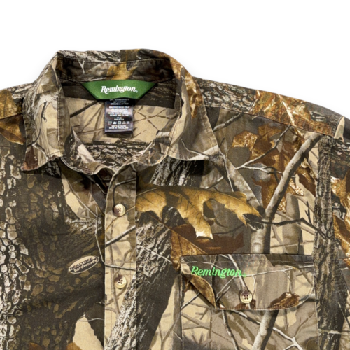 Remington Shirt Adult MEDIUM Brown Camo Hunting Realtree Hardwoods Outdoor Logo-2 Remington Shirt Adult MEDIUM Brown Camo Hunting Realtree Hardwoods Outdoor Logo