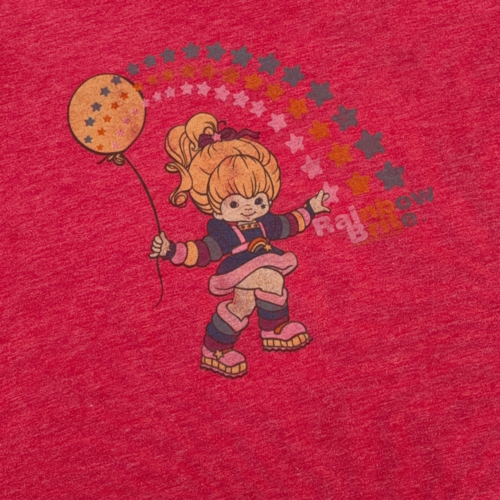 Vintage Rainbow Brite Shirt Womens MEDIUM Red Junk Food Stars Cartoon USA Y2K-2 Vintage Rainbow Brite Shirt Womens MEDIUM Red Junk Food Stars Cartoon USA Y2K