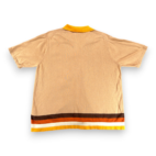 Paul Fredrick Shirt Adult EXTRA LARGE Brown Burnt Orange Striped Knit Retro Mod