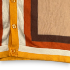 Paul Fredrick Shirt Adult EXTRA LARGE Brown Burnt Orange Striped Knit Retro Mod