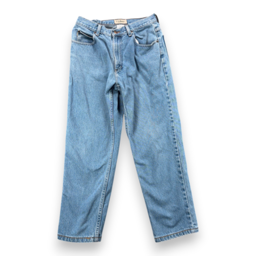 LL Bean Jeans Mens 29x27 Blue Classic Fit Light Wash Outdoor Cotton Hemmed Short