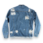 Rolling Paper Jacket Adult LARGE Blue Jean Denim Distressed Splatter Stoner